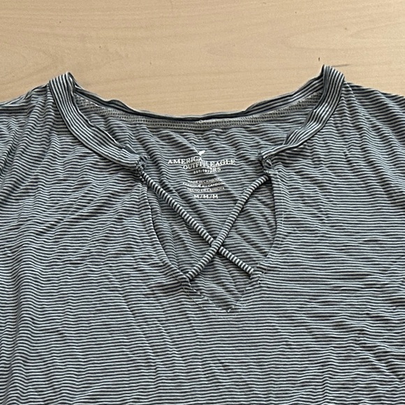 American Eagle Outfitters Gray/White Short Sleeve T-Shirt M - Picture 6 of 10